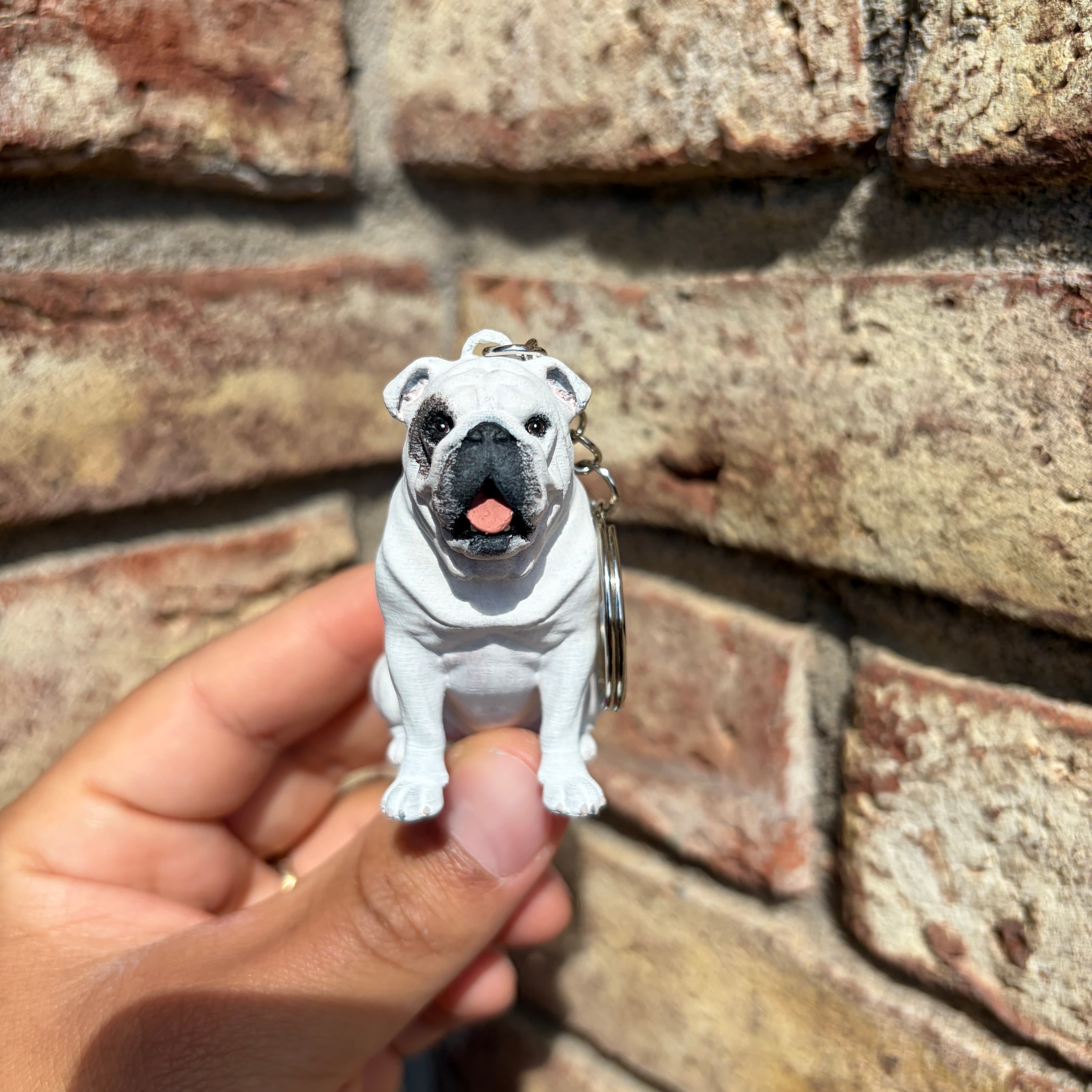 Figura 3D pintada a mano de Rock, Bulldog Francés